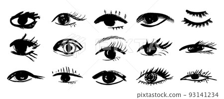 Hand Drawn Eye Icon Isolated 93141234