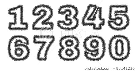Halftone Numbers Set Halftone Numbers Set 93141236