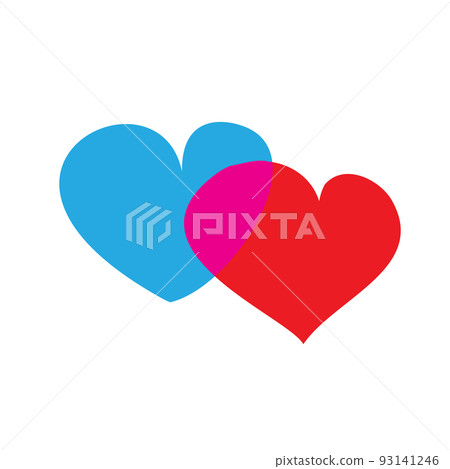 Multicolored Hearts Icon 93141246