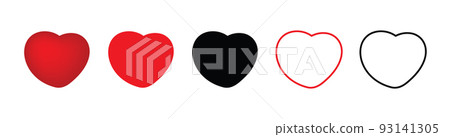 Red and Black Hearts Icon 93141305