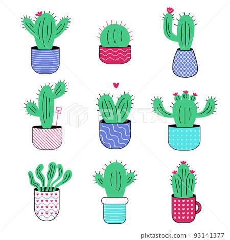 Cute Cactus Drawing Art - Drawing Skill