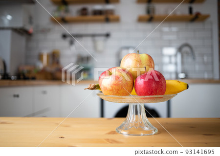 fresh fruit apples and bananas in modern kitchen 93141695