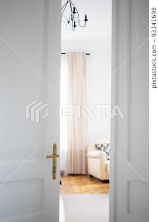 vintage white door opening into bedroom vintage white door opening into bedroom 93141698