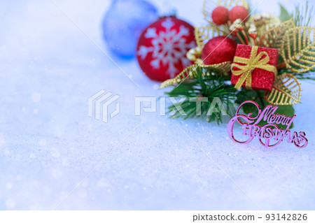 Christmas decoration on snow Christmas decoration on snow 93142826