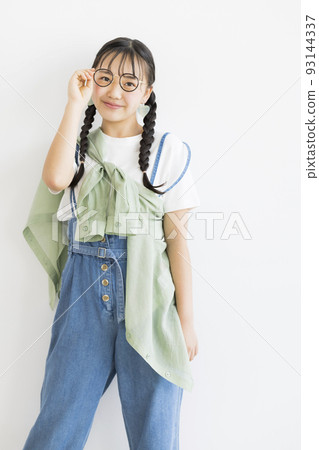 Plain clothes portrait of teenage girl junior high school high school student 93144337