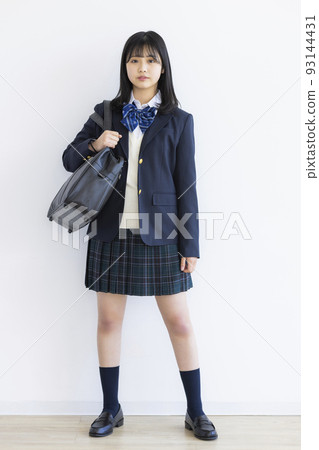 Schoolgirl in uniform High school junior high school 93144431