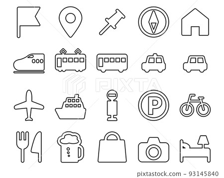 一套旅行交通指南地圖相關圖標_大綱 一套旅行交通指南地圖相關圖標_大綱 93145840