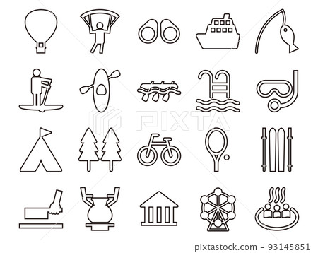 戶外休閒相關的圖標集_outline 93145851