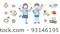 Illustration material imagining a boy who is happy and a girl who wonders (nursery school, kindergarten, children's garden) 93146195