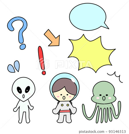 Alien surprise emotion set 93146313