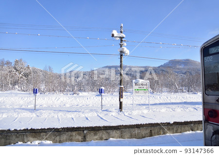 Scenery of the Soya Main Line from Asahikawa Station to Wakkanai Station in Hokkaido in December 2021 93147366