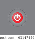 Red power button icon vecto 93147459