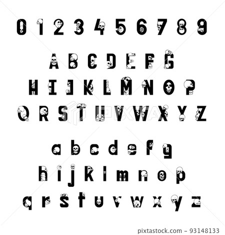 Skull Halloween alphabet display font. Skull Halloween alphabet display font. 93148133