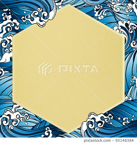 Japanese style frame of waves 93148384