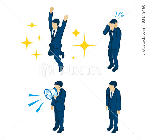 Businessman isometric person set - 4 situations Businessman isometric person set - 4 situations 93148460