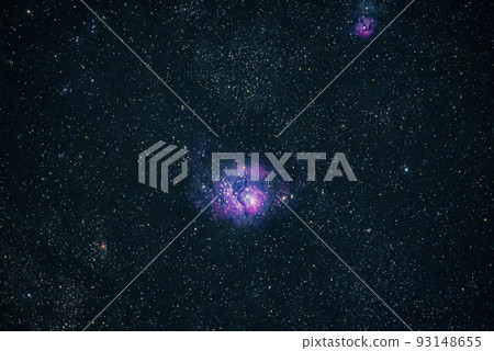 The Trifid Nebula (M20) and the Lagoon Nebula (M8) on a summer night The Trifid Nebula (M20) and the Lagoon Nebula (M8) on a summer night 93148655
