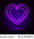 three layer  heart neon light 93148880