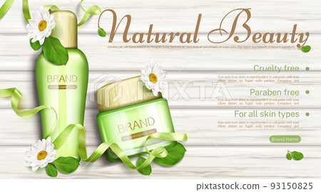 Natural cosmetics bottles with chamomile flowers Natural cosmetics bottles with chamomile flowers 93150825