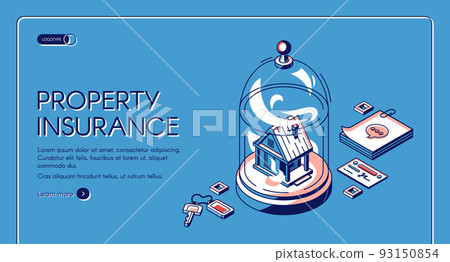 Property insurance isometric landing page banner Property insurance isometric landing page banner 93150854