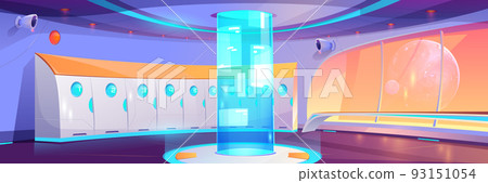 Futuristic school hallway interior with lockers Futuristic school hallway interior with lockers 93151054