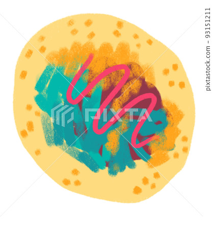 Tortilla taco mexican food cartoon doodle pastel style illustration Tortilla taco mexican food cartoon doodle pastel style illustration 93151211