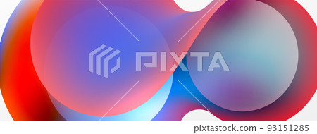 Fluid abstract background. Liquid color gradients composition. Round shapes and circle flowing design for wallpaper, banner, background or landing 93151285