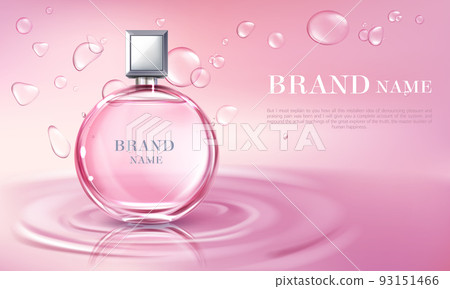 Vector 3d realistic perfume bottle, ad poster Vector 3d realistic perfume bottle, ad poster 93151466