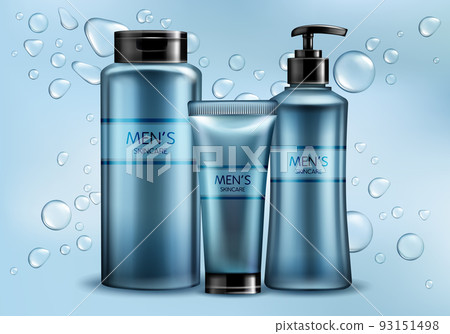 Mens skincare cosmetics line realistic vector 93151498