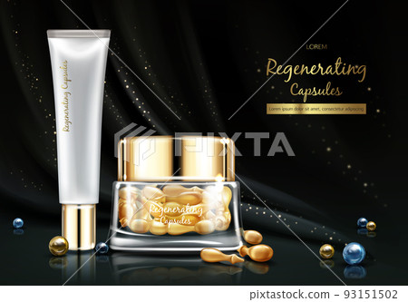 Skin regenerating cosmetics products vector banner Skin regenerating cosmetics products vector banner 93151502