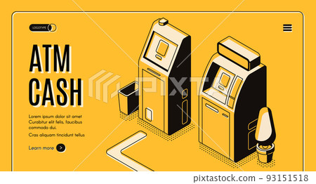 ATM cash withdraw service isometric vector website 93151518