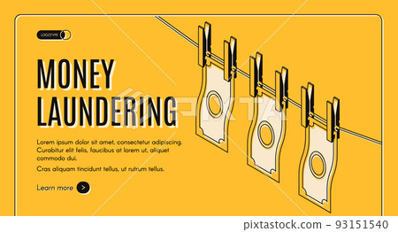 Money laundering isometric vector web banner 93151540