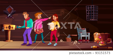 Vector background for quest with young people Vector background for quest with young people 93151573