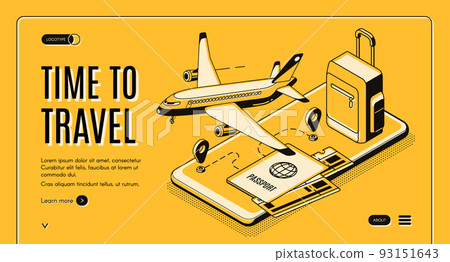 Online mobile service for travelers vector website 93151643