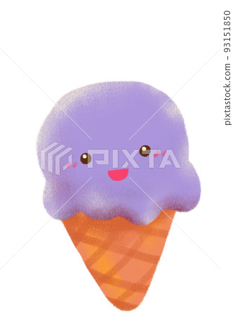 cute cartoon cone ice cream summer cold happy sweet treat doodle illustration 93151850