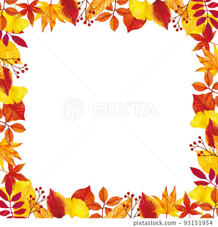 秋天生動的秋葉框架 秋天生動的秋葉框架 93151954