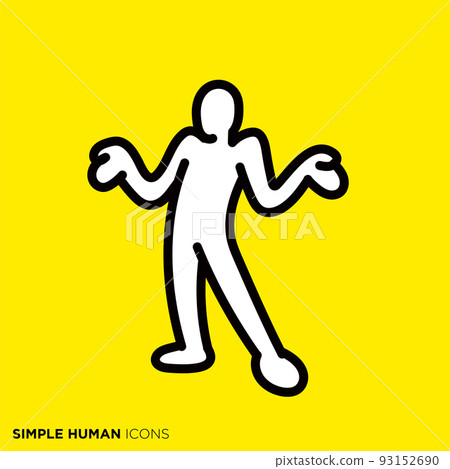 A series of simple human icons, "A man who is amazed" 93152690