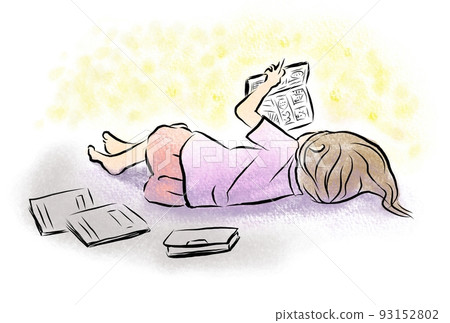 躺著看漫畫的女孩 躺著看漫畫的女孩 93152802