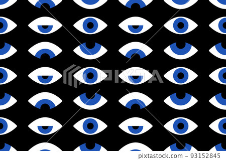 Bauhaus eye seamless pattern. Minimal geometric design of the 20s. Abstract vector template with elements of primitive forms. Modern hipster style. Bauhaus eye seamless pattern. Minimal geometric design of the 20s. Abstract vector template with elements of primitive forms. Modern hipster style. 93152845