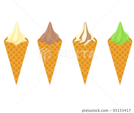 Illustration set of soft cream 93153417