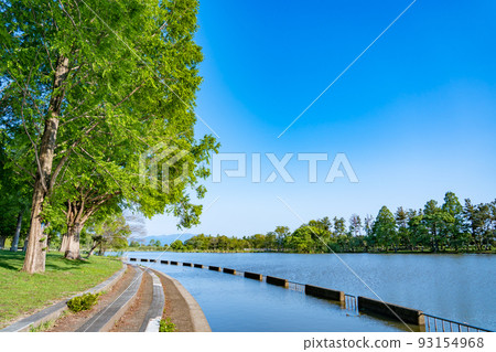滋賀縣長濱市初夏奧琵琶運動森林池塘 滋賀縣長濱市初夏奧琵琶運動森林池塘 93154968