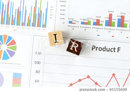 IR letter block over a business chart 93155699