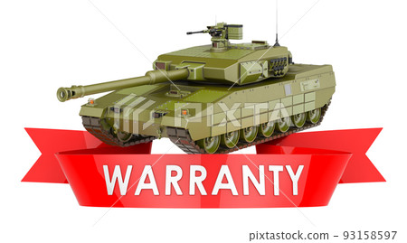 Battle tank warranty, concept. 3D rendering 93158597