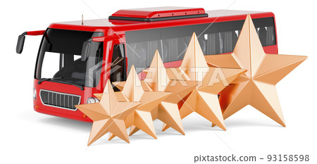Bus with five golden stars. 3D rendering 93158598