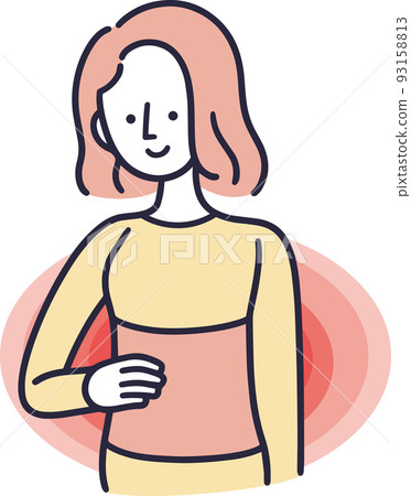 一個戴著肚帶的女人簡單的插圖 一個戴著肚帶的女人簡單的插圖 93158813