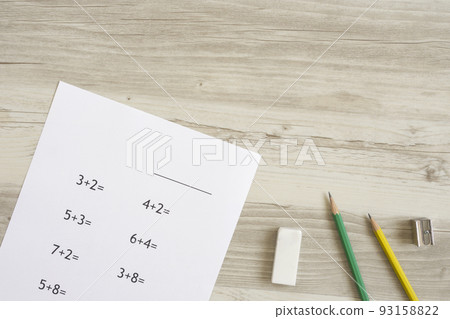 child learning. math problem. Study, test, homework, elementary school, etc. child learning. math problem. Study, test, homework, elementary school, etc. 93158822