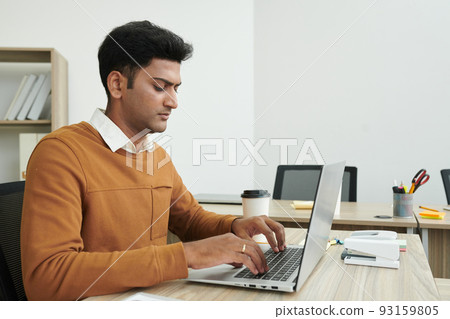 Indian Businessman Working on Laptop 93159805