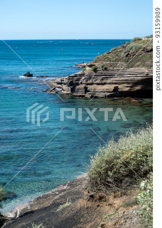 View of cliff and rocks at the mediterranean sea View of cliff and rocks at the mediterranean sea 93159989