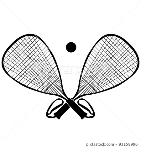 Racquetball bats with ball icon on white background. Racquetball bat sign. flat style. Racquetball bats with ball icon on white background. Racquetball bat sign. flat style. 93159990