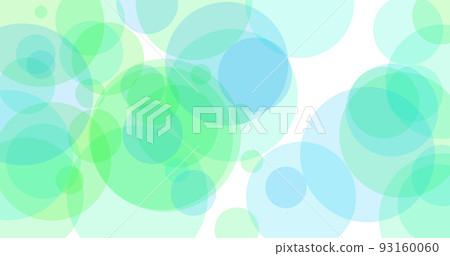Background. Green and blue background. Circles. Abstract background of a gradient of different shades of green and blue formed by circles of different sizes. Illustration to use as a background. 93160060