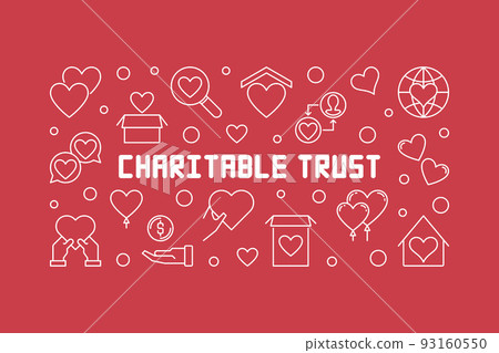 Charitable trust vector horizontal outline illustration Charitable trust vector horizontal outline illustration 93160550
